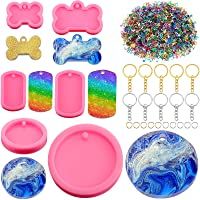 Set de 6 Moldes de Silicona en Forma de Hueso de Perro Molde de Llavero DIY de Resina Epoxi Molde de Colgante de Placa…